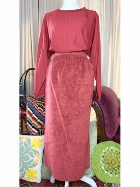 70s Wool, Ultrasuede Skirt Set